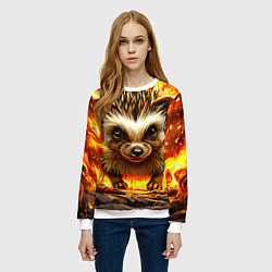 Свитшот женский Еж в огне, цвет: 3D-белый — фото 2