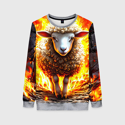 Женский свитшот Овечка в огне / 3D-Меланж – фото 1