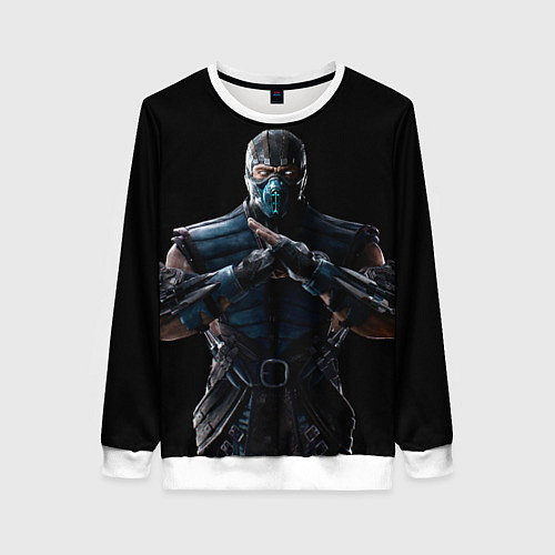 Женский свитшот Mortal kombat - Sub Zero / 3D-Белый – фото 1
