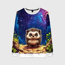 Женский свитшот Ежик и звездное небо