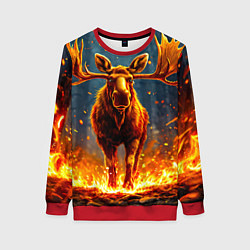 Женский свитшот Лось в огне