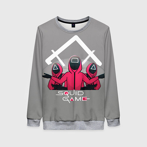 Женский свитшот Персонажи из Игра в кальмара / 3D-Меланж – фото 1