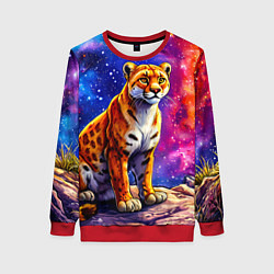 Свитшот женский Пума и звездное небо, цвет: 3D-красный