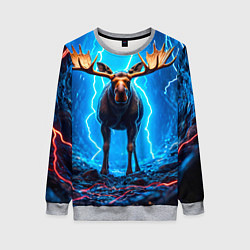 Женский свитшот Лось и молния