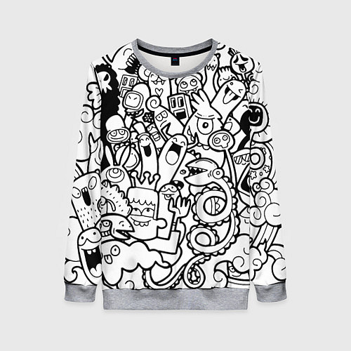 Женский свитшот Каляки маляки / 3D-Меланж – фото 1