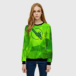 Свитшот женский Chainsaw Man green poly, цвет: 3D-черный — фото 2