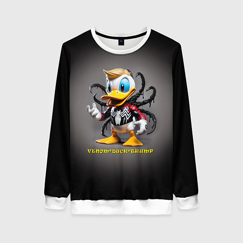 Женский свитшот Venom-Duck-Trump joke / 3D-Белый – фото 1