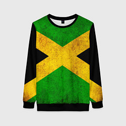 Свитшот женский Jamaica flag, цвет: 3D-черный