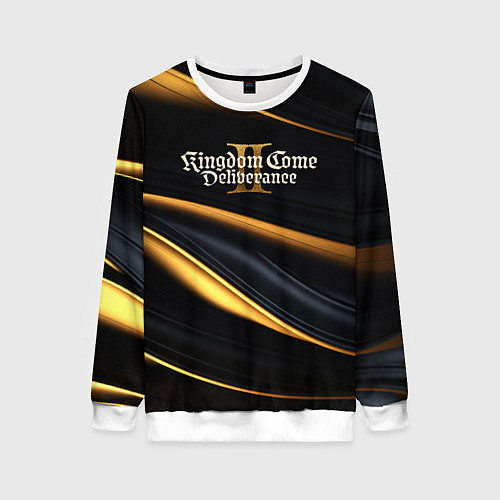 Женский свитшот Kingdom Come Deliverance 2 black and gold / 3D-Белый – фото 1