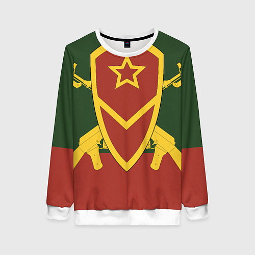 Женский свитшот Мотострелковые войска: герб со щитом / 3D-Белый – фото 1