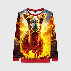 Свитшот женский Верблюд в огне, цвет: 3D-красный
