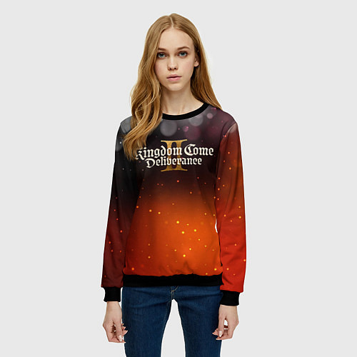 Женский свитшот Kingdom Come Deliverance 2 logo / 3D-Черный – фото 3