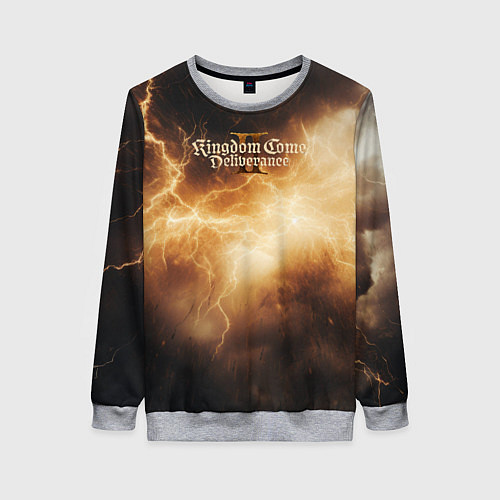 Женский свитшот Kingdom Come Deliverance 2 желтые молнии / 3D-Меланж – фото 1