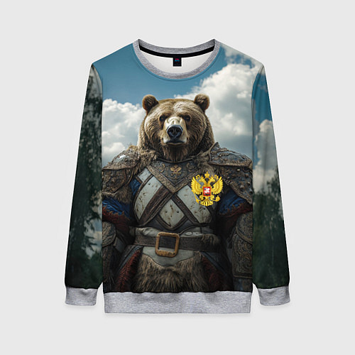 Женский свитшот Русский медведь воин / 3D-Меланж – фото 1