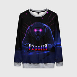 Женский свитшот Россия агрессивный медведь