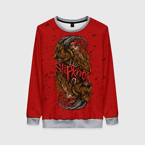 Женский свитшот Слипкнот гранж рога / 3D-Меланж – фото 1