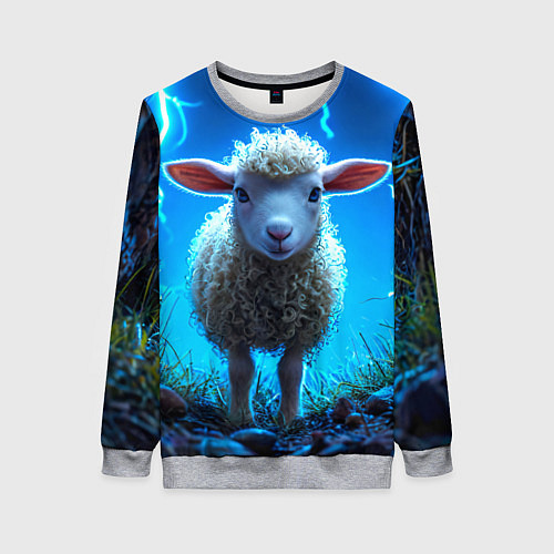 Женский свитшот Овечка в разрядах молнии / 3D-Меланж – фото 1