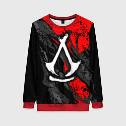 Свитшот женский Assassins creed: shadows - белый логотип, цвет: 3D-красный