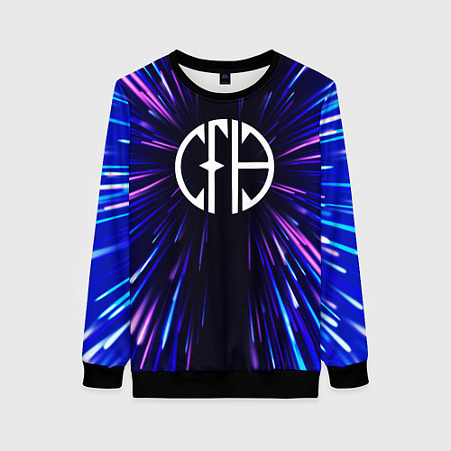 Женский свитшот Pantera neon energy / 3D-Черный – фото 1