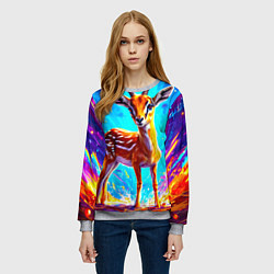 Свитшот женский Газель малыш, цвет: 3D-меланж — фото 2