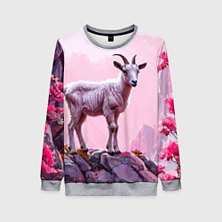Женский свитшот Козлик в розовом свете
