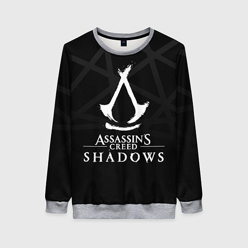 Женский свитшот Assassins creed shadows - монохромный / 3D-Меланж – фото 1