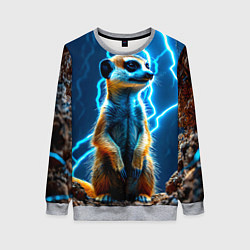 Женский свитшот Сурикат в разрядах молний