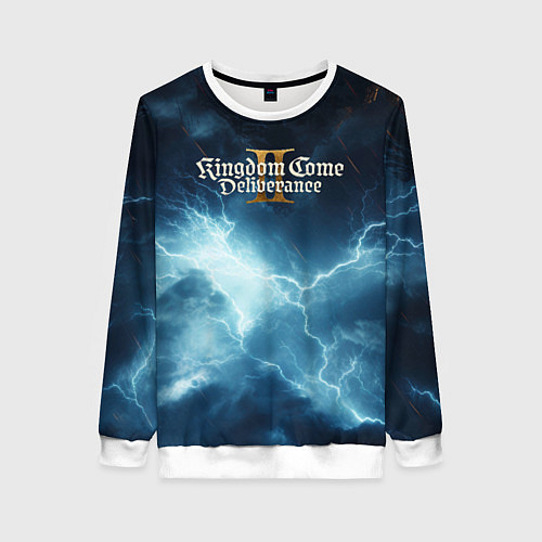 Женский свитшот Kingdom Come Deliverance 2 logo sky / 3D-Белый – фото 1