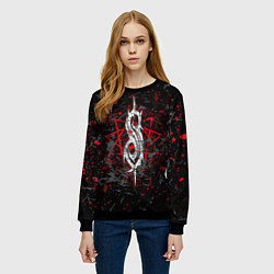 Свитшот женский Слипкнот брызги гранж, цвет: 3D-черный — фото 2