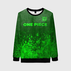 Свитшот женский One Piece - green gradient посередине, цвет: 3D-черный