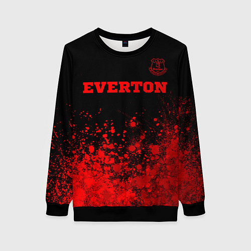 Женский свитшот Everton - red gradient посередине / 3D-Черный – фото 1