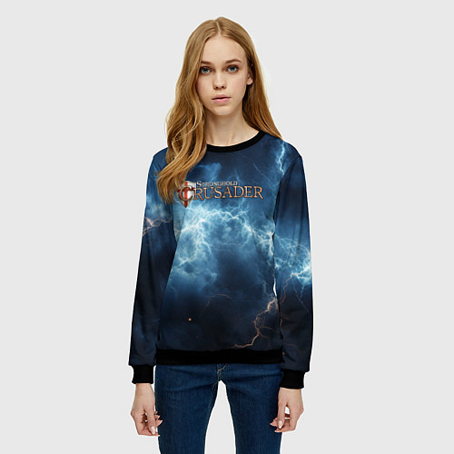 Женский свитшот Stronghold сrusader сила молний / 3D-Черный – фото 3