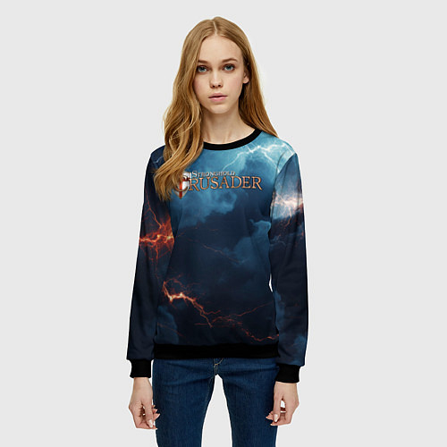 Женский свитшот Stronghold сrusader крестоносец бури / 3D-Черный – фото 3
