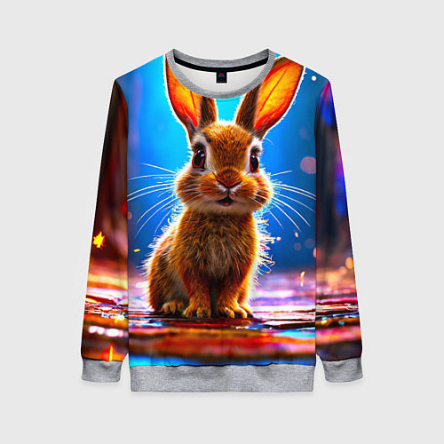 Женский свитшот Ушастый зайка / 3D-Меланж – фото 1
