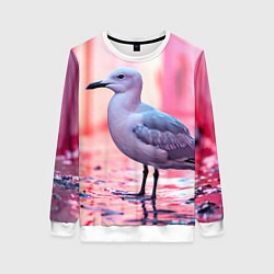 Женский свитшот Чайка на розовом