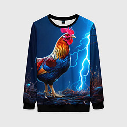 Женский свитшот Петух и молния