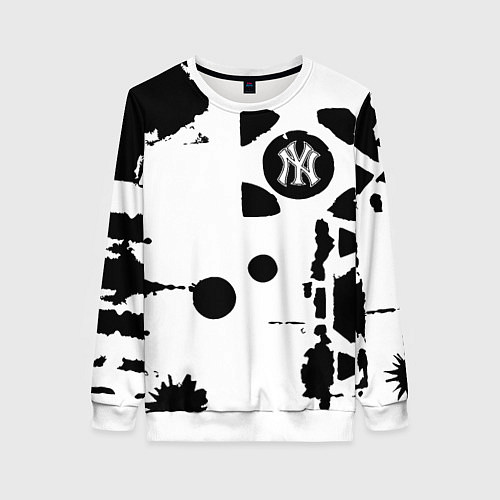 Женский свитшот New York yankees - baseball team pattern / 3D-Белый – фото 1