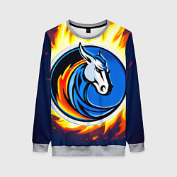 Свитшот женский Даллас Маверикс в огне, цвет: 3D-меланж