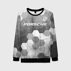 Свитшот женский Porsche - grey gradient посередине, цвет: 3D-черный