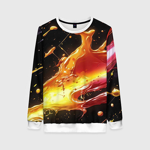 Женский свитшот Динамичная краска текстура / 3D-Белый – фото 1