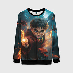 Свитшот женский Гарри Поттер - магия, цвет: 3D-черный