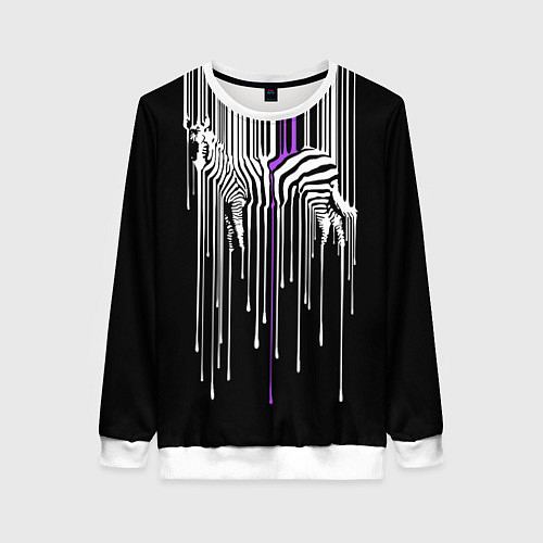 Женский свитшот Штрихкод зебра / 3D-Белый – фото 1