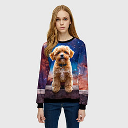 Свитшот женский Мальтипу в космосе, цвет: 3D-черный — фото 2