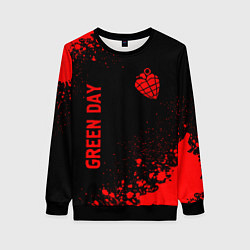 Свитшот женский Green Day - red gradient вертикально, цвет: 3D-черный