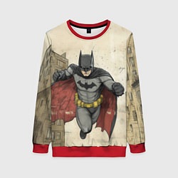 Женский свитшот Бэтмен летит между домами