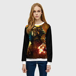 Свитшот женский Дум - кибердемон, цвет: 3D-белый — фото 2