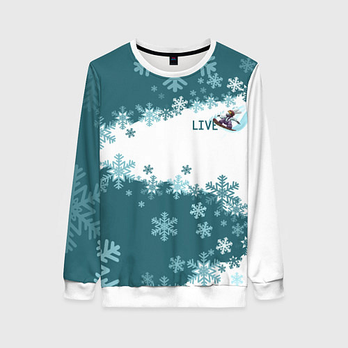 Женский свитшот Сноуборд это жизнь / 3D-Белый – фото 1