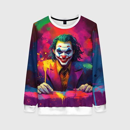 Женский свитшот Джокер в краске / 3D-Белый – фото 1