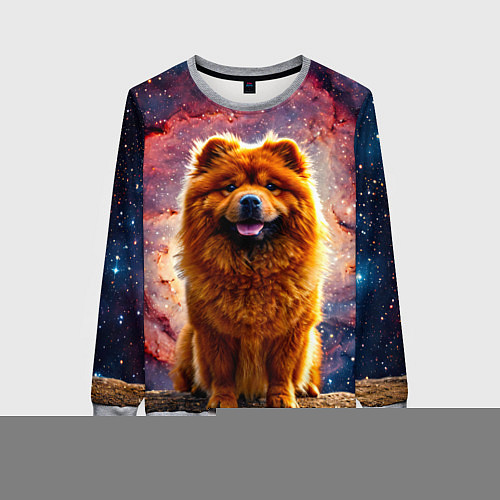 Женский свитшот Чау-чау в космосе / 3D-Меланж – фото 1