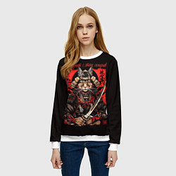 Свитшот женский Все дуреют с этих самураев, цвет: 3D-белый — фото 2